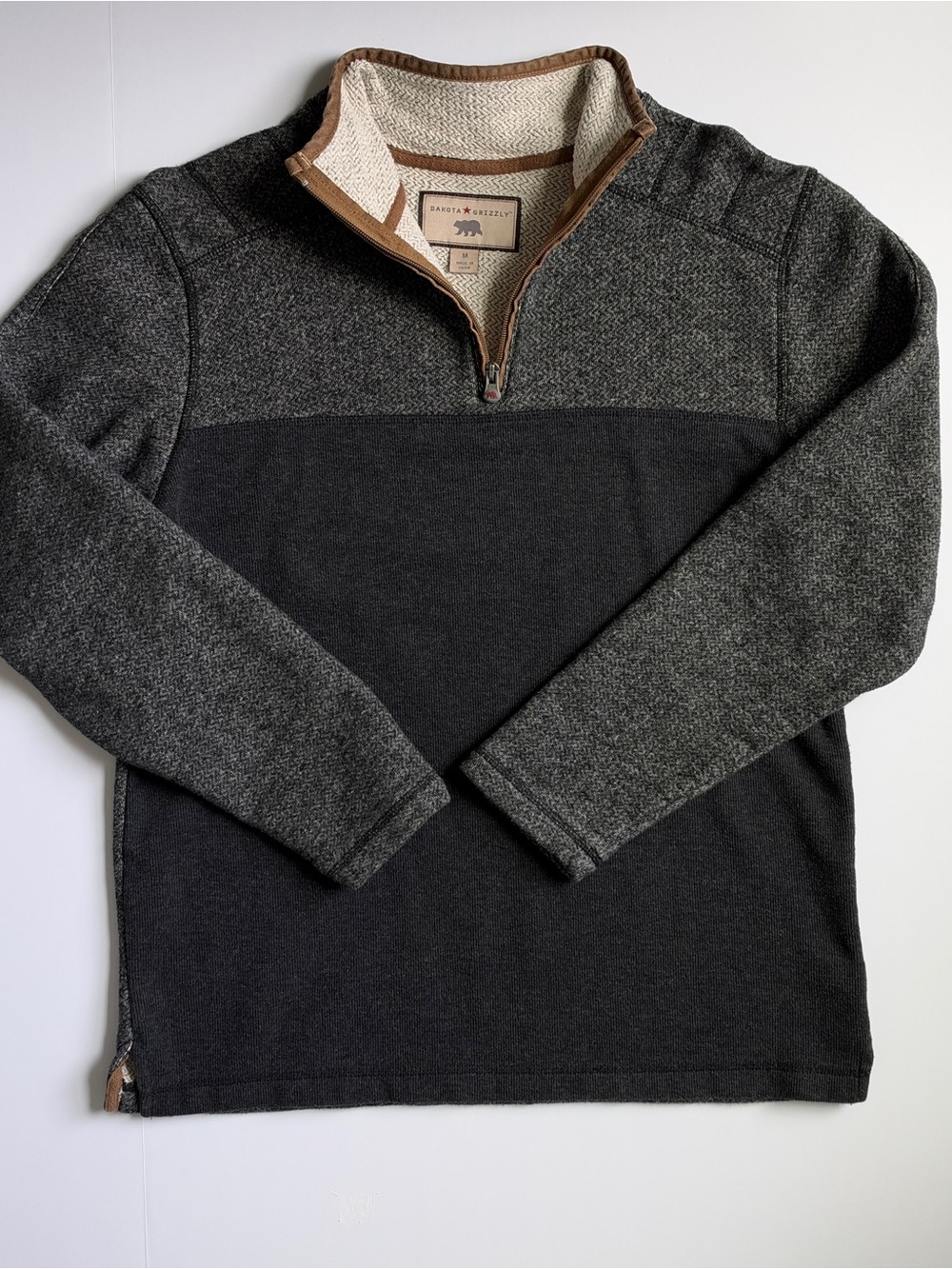 Men's Dakota Grizzly Quarter-Zip Pullover Sweater - Gray/Charcoal
